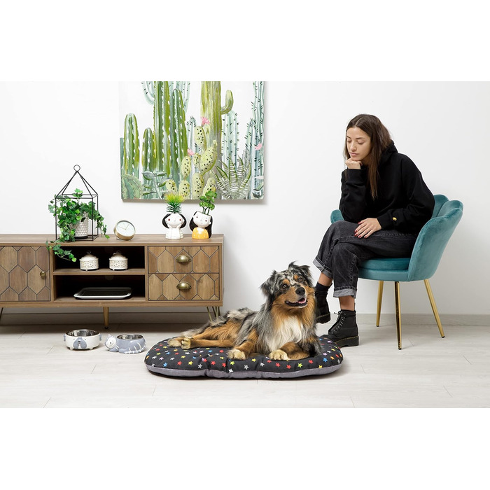 Килимок для собак та котів Baroni Hoe, 47x70x8 см - Doubleface, XL (Кольорові зірки)