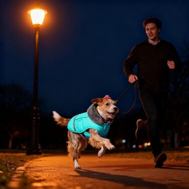 Зимовий теплий куртка для собак з регульованим коміром, світловідбиваючий, блакитний, зелений (3XL)