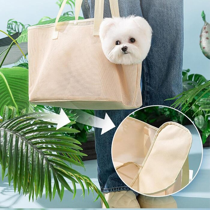 Сумка-переноска для котів, дихаюча сітчаста переноска, 32 x 22 x 18 см, надійна, для прогулянок та активного відпочинку (M)