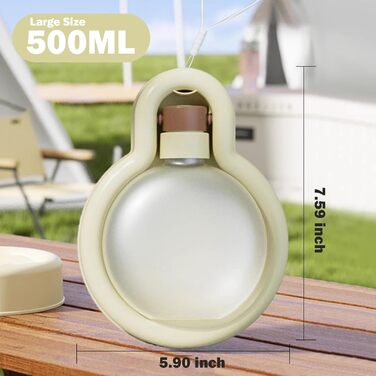 Водяна пляшка для собак, портативна годівниця для води, витокозахисна, 500 мл, білий пластик