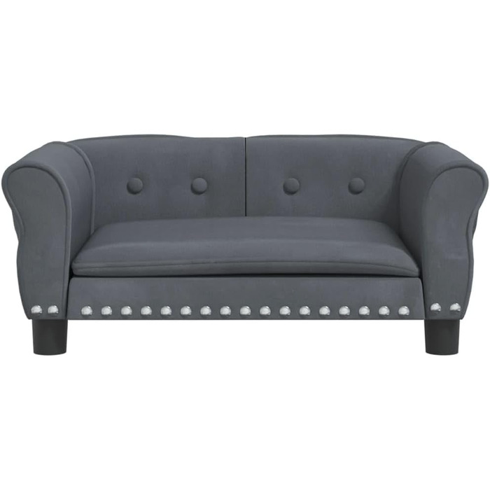 Софа для собак Festnight, сірого кольору, 70x45x30 см. М'яке ліжко для домашніх тварин з антиковзним покриттям