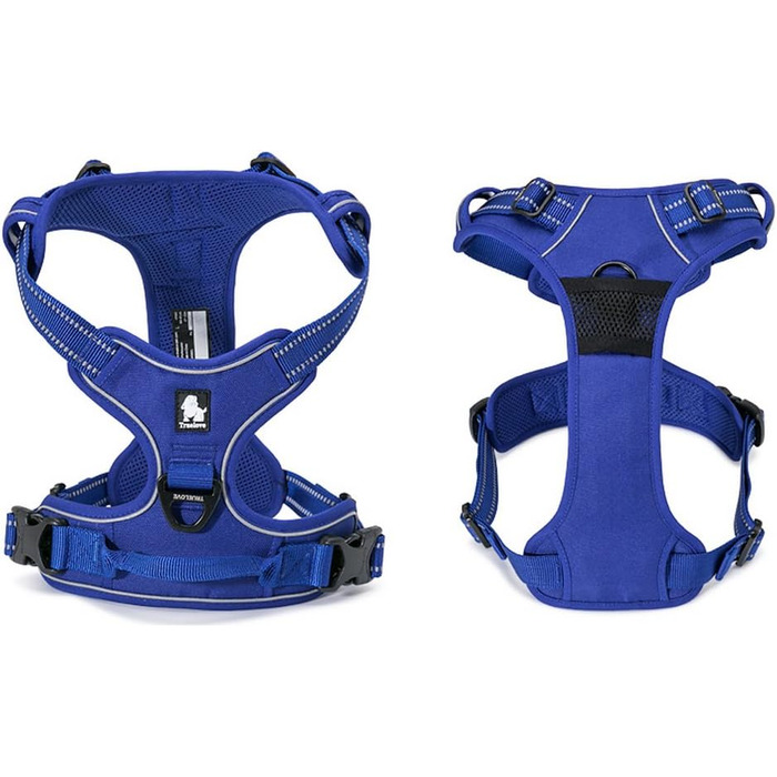 Шлейка для собак Trueove TH5651, запобігає ривкам, світловідбиваючі шви, для активного відпочинку (S, Королівський синій)
