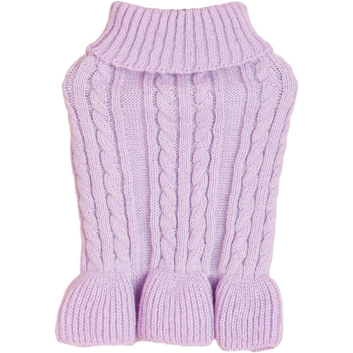 Пуловер для собак, розмір M, акрил, з коміром-горловиною, для собак маленьких та великих порід, 5,9–7,3 кг, теплий та зручний (Світло-фіолетовий)