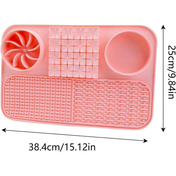 Килимок для собак - килимок-нюхалка для собак | Силіконовий килимок для годування собак з присоскою | Slow Feeder миска для собак (рожевий)