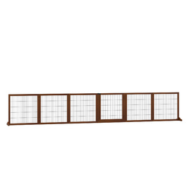 PawHut Barrier Dog 6 штук, складні ворота 432 x 70 см з 2 опорними ніжками, окремо стоячі ворота для собак, сходові ворота для середніх собак, для передпокою, сходи, кава | Аосом