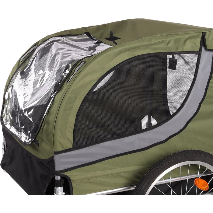 Причіп для велосипеда Flamingo Tybalt, зелений – 76 x 57 x 65,5 см, підходить для електровелосипедів, з відбивачами, практичний, довговічний та стильний