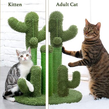 Креативний когтеточка-кактус PAWZ Road для котів, 3 стовпи, зелений, розмір L (42×68,5 см)