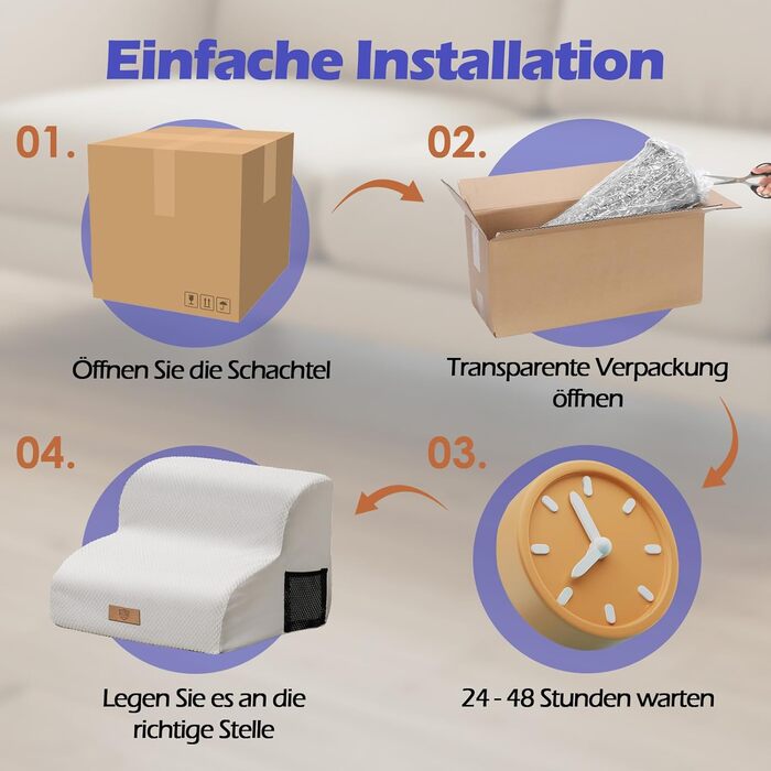 Сходинка для собак Eukue з 5 ступенів, складана, для маленьких та великих собак, з антиковзким покриттям, для ліжка, дивану (біла)