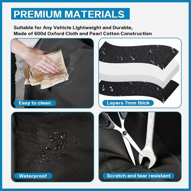 Захист для багажника автомобіля від бруду та подряпин для собак, 80x64 см, чорний. Водонепроникний, стійкий до розривів та подряпин. Килимок для транспортування собак та багажу в авто.