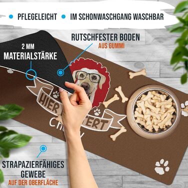 Персоналізована килимок для годування з фото та ім'ям - PR Print, для собак та котів, миється, не слизький (80 x 30 см)