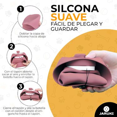 Складаний миска-поїльник для собак JARUKI, 550 мл, рожевий, BPA-free