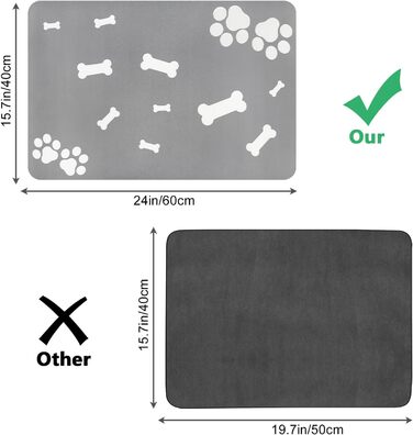 Килимок для собак та котів Lurowo, швидковисихаючий, надпоглинутий, миючий, з антиковзаючим покриттям, 40 x 60 см, дизайн 
