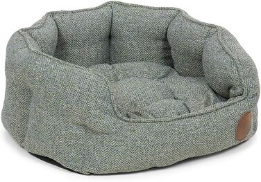 Килимок для собак Petface Sage Fischgräten, овал, низький, розмір S, сірий, візерунок 'риб'яча кістка'