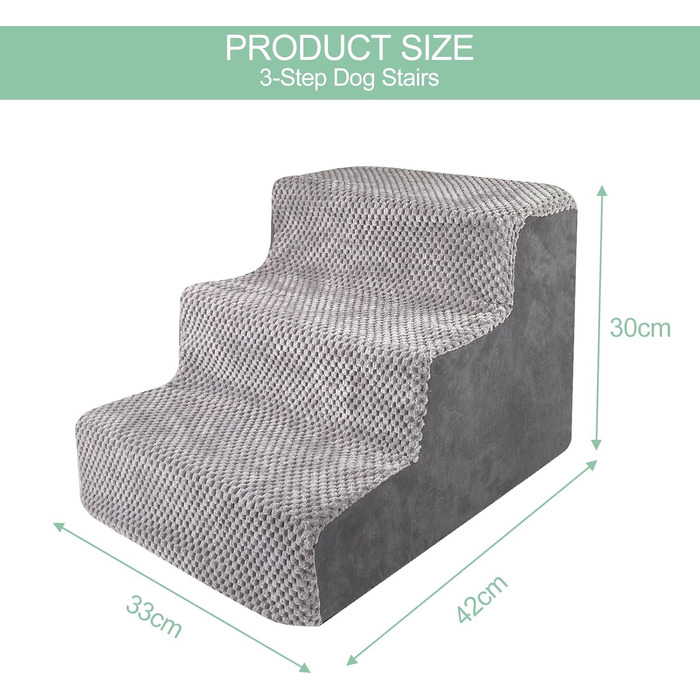 Сходинки для собак та котів: 3 сходинки, сірі, для літніх та поранених тварин