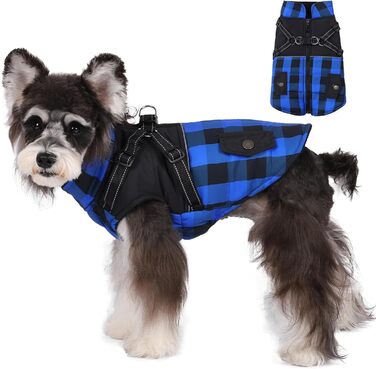 Теплий зимовий одяг для собак: флісова жилетка, куртка з блискавкою, водонепроникний одяг для холодної погоди (L, Синій)