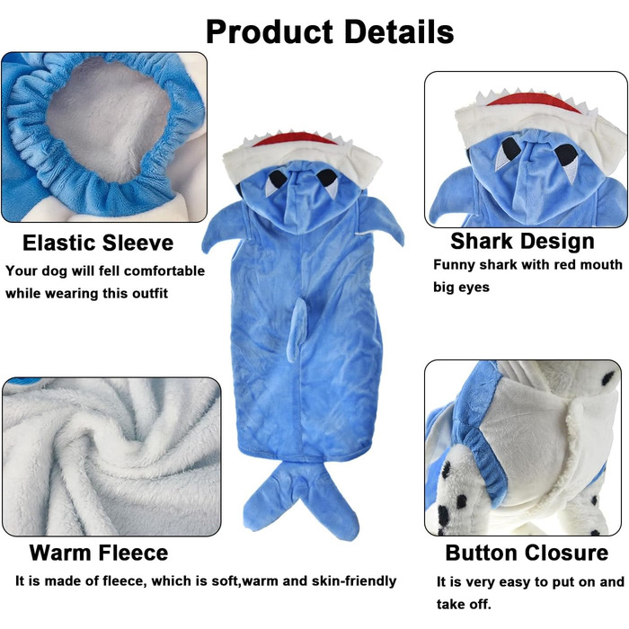 Костюм для собак FLAdorepet на Halloween: теплий флісовий костюм корови для великих собак, розмір 6XL (Обхват грудей 89 см, вага 23-36 кг), блакитний