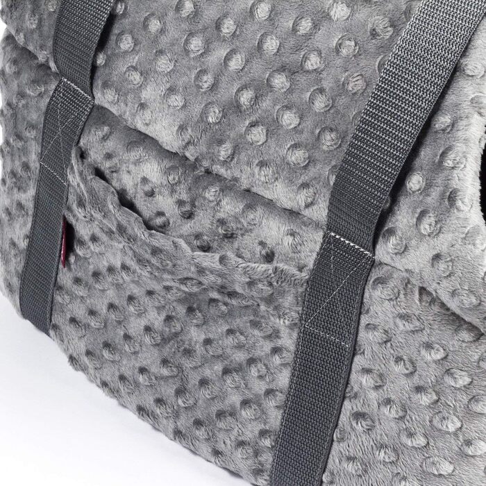 Сумка-переноска для собак та котів (Minky), сіра, S, до 5 кг, 34 x 22 x 26 см