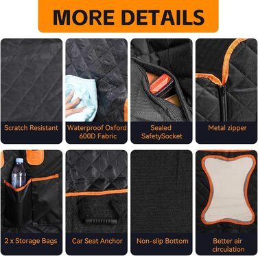 Автоматик для собак у машину: захисна підстилка на заднє сидіння з боковими бар'єрами та віконцем, водонепроникна та стійка до подряпин