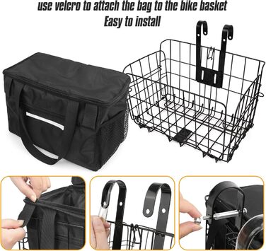 Складна корзина для велосипеда Spesh з нейлоновим внутрішнім мішком. Знімне дротяне плетіння, вантажопідйомність до 20 кг