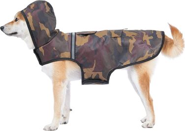 Водонепроникна куртка для собак KoKoBin з капюшоном, світловідбиваюча, XXL, коричнева