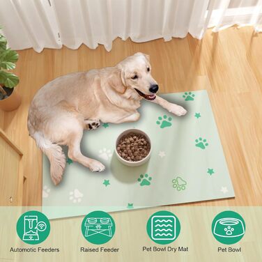 Килимок під миску для собак Bleswin, 30x50 см, водопоглинаючий, антиковзкий, коричневий