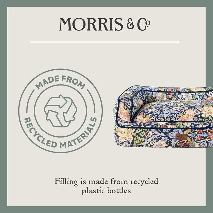 Диван для домашніх тварин Rosewood x Morris & Co., темно-синій, Erdbeerdieb, розмір M