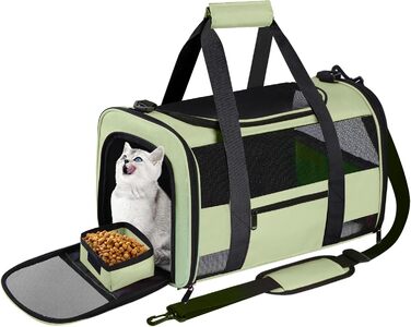Трансформер для котів та собак великих, середніх та малих порід, складаний, м'які бокові стінки, 25 л, зелений