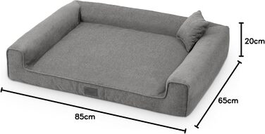 Килимок для собак Sofi Grosse - м'який лежак для собак середніх, малих порід. Лежанка з поліуретану, миється, зручна, довговічна, стійка до зношування та розривів (85x65 см, сірий)
