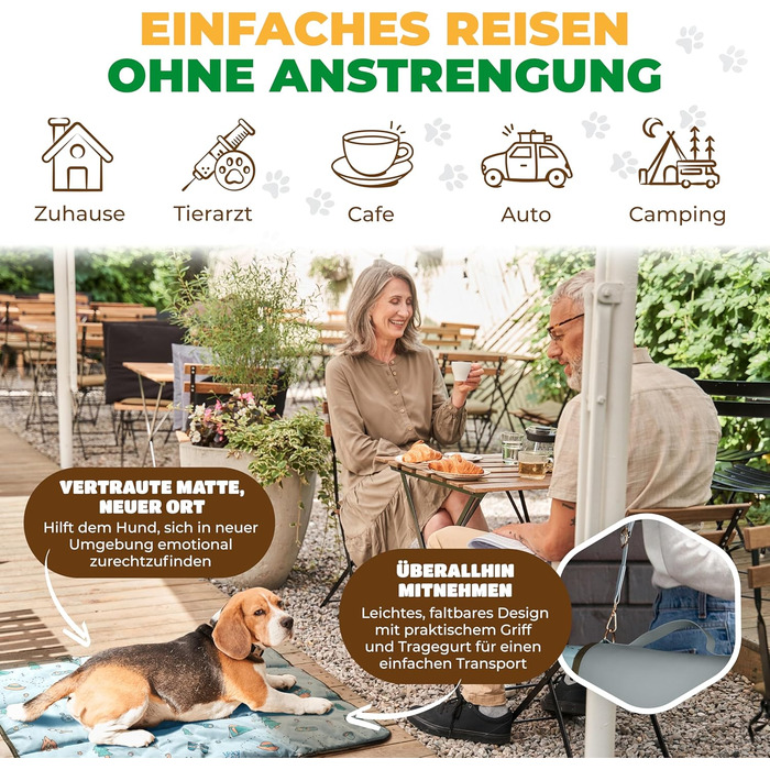 Водонепроникний килимок для собак | Зручний у подорожах, ізольований, з неслизькою поверхнею | Підходить для кемпінгу та відпочинку | Легкий, миючий, для собак