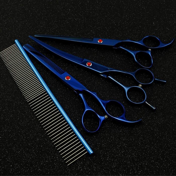 Набір професійних ножиць для грумінгу собак, нержавіюча сталь, для дому та салонів, з гребінцем для догляду