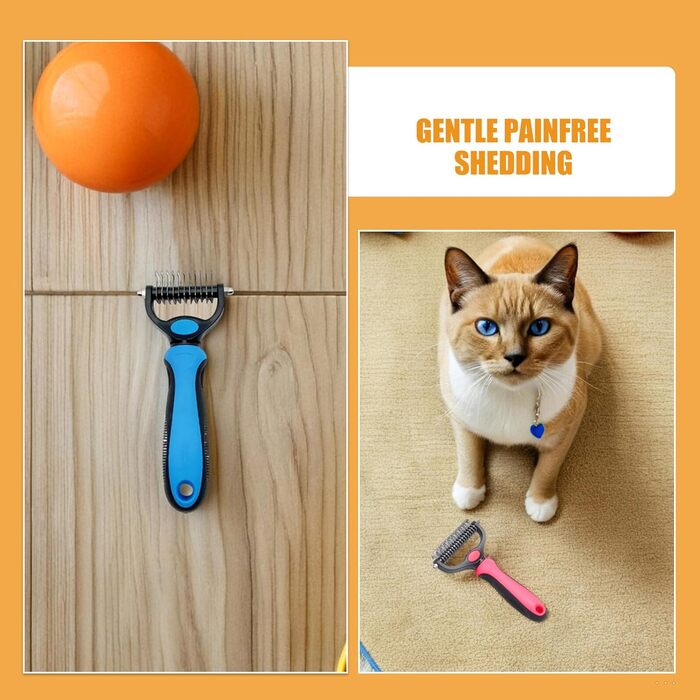 Гребінець для видалення ковтунів для собак та котів (2 шт.) - безболісний підшерстковий гребінець з функцією розпушування та витончення, для професійного грумінгу