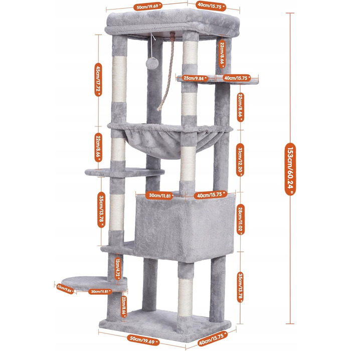 Високий когтеточка-комплекс для котів Ruby 101 — 160 см