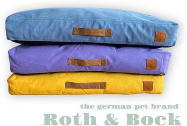 Ортопедичне ліжко для собак Roth & Bock з м'якої піни, сертифіковане Oeko-Tex Standard 100, покриття з водонепроникного канвасу, жовте, розмір S