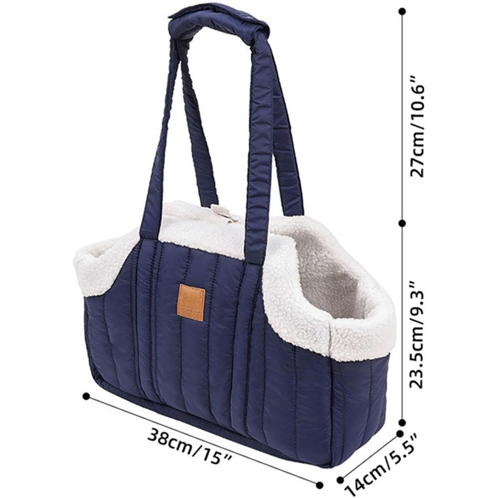 Сумка-переноска для собак до 7.5 кг, флісова, тепла, для цуценят, для собак та котів - сумочка-переноска з регульованим плечовим ременем та сумкою для зберігання (Сірий, Як на фото)