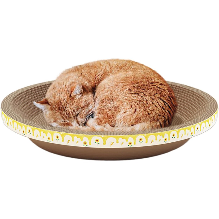Круглі картонні іграшки-кігтеточки для котів, ліжечко-чаша, картонні когтеточки для кошенят, середніх котів