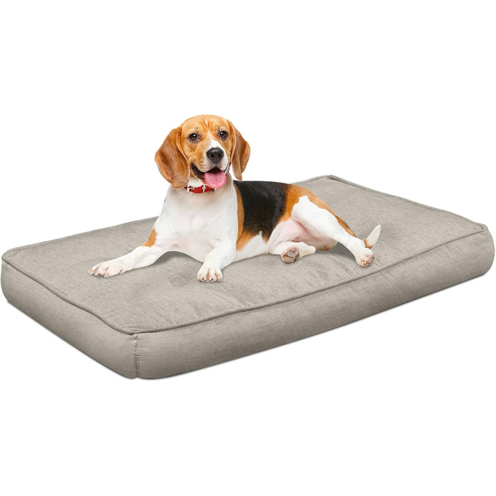 Ортопедичне ліжко для собак великих та середніх порід, знімний, миючий наповнювач, 90x76 см, колір коричневий