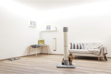 Дряпка для котів Kerbl Opal з джуту, сіра, 56x56x119 см