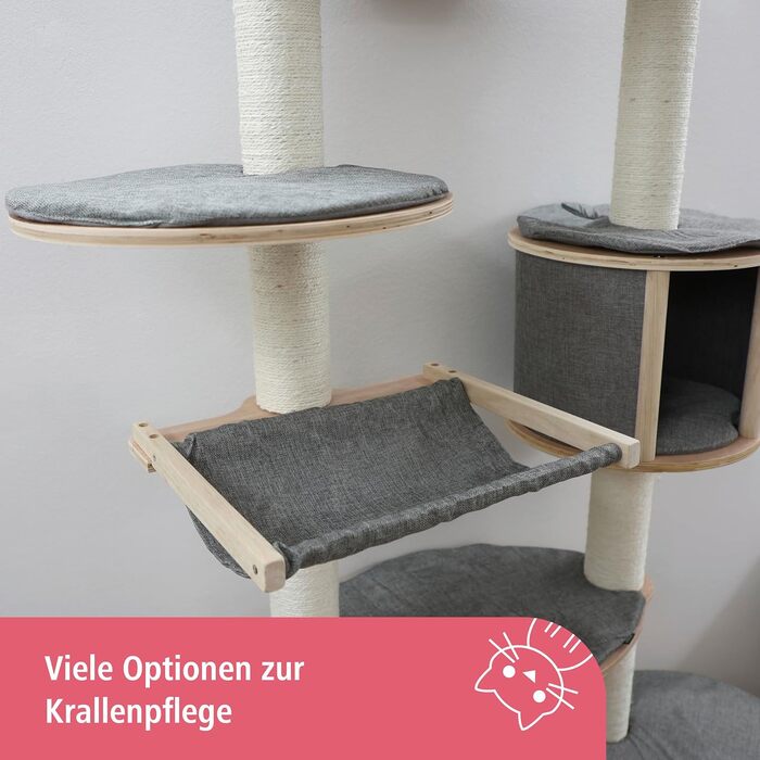 Дряпак для котів Kerbl Dolomit XL Tofana, сірий, 185 см, компактний, зі знімними подушками