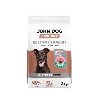 Сухий корм для собак John Dog з яловичиною та кроликом, 12 кг
