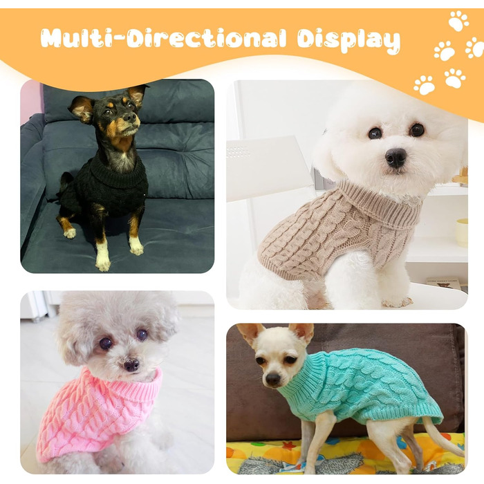 Пуловери для собак маленьких і середніх порід, 2 шт. (білий + червоний, рожевий + блакитний), M