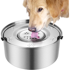 Велика миска для води для собак 3L, не протікає, з нержавіючої сталі, з неслизьким дном, для собак, миска для пиття