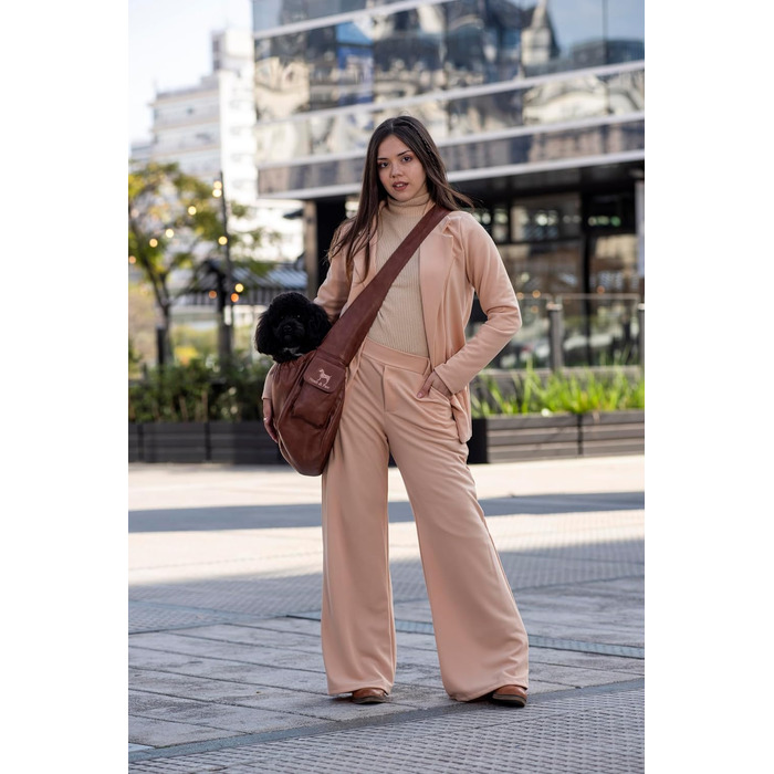 Сумочка для собак Noah & Paw до 10 кг, з регульованим ремінцем, м'яким хутром, подвійним замком безпеки, з веганської шкіри