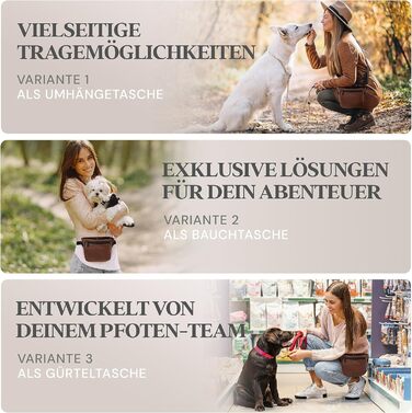 Лекарська сумочка для собак з штучної шкіри - сумка для прогулянок з магнітною застібкою однією рукою - сумка для собачих ласощів (розмір S - темно-коричневий) S Темно-коричневий