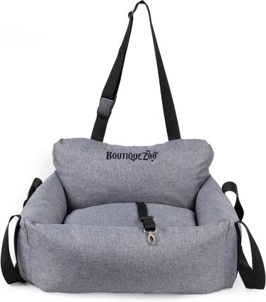 Автомобільний лежак для собак та котів | Лежак на заднє сидіння, переднє сидіння | Універсальний, миючий, сірий | Поліестер, 55 x 65 см