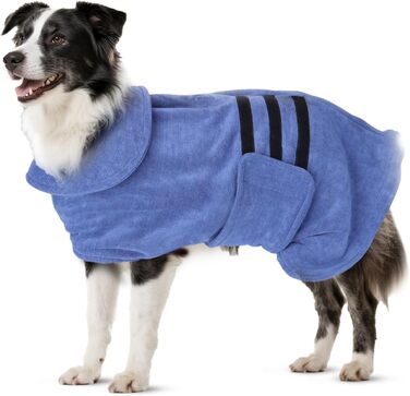 Рушник для собак та котів Nobleza, мікрофібра, клямка, швидковисихаючий, 5 розмірів, блакитний (L)