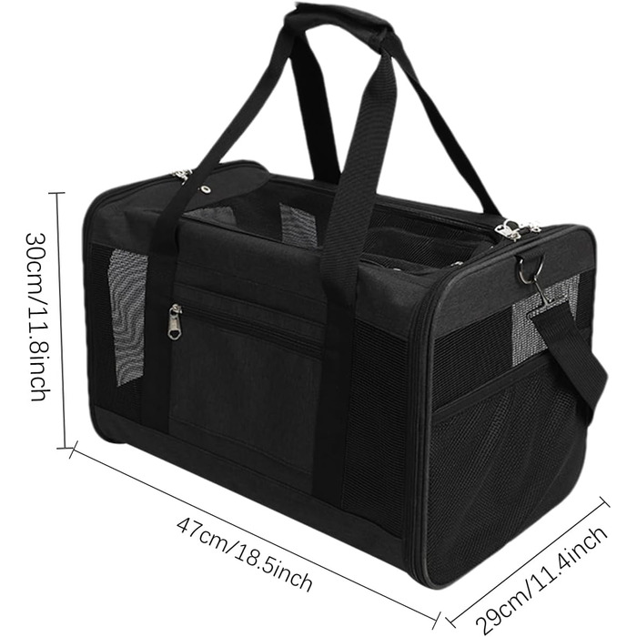 Транспортна переноска для собак та котів – складана, дихаюча, рюкзак | для подорожей, прогулянок, дому, чорна