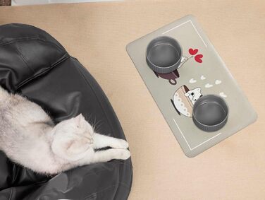 Захисна гумова підкладка Emmevi для миски собаки/кота, 38x60 см, неслизька, брудовідштовхуюча