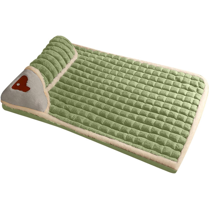 Ортопедична подушка для собак, малого та середнього розміру - миється, не слизька з високим бортиком - знімний чохол, лежанка для собак, товста та тепла, зелена
