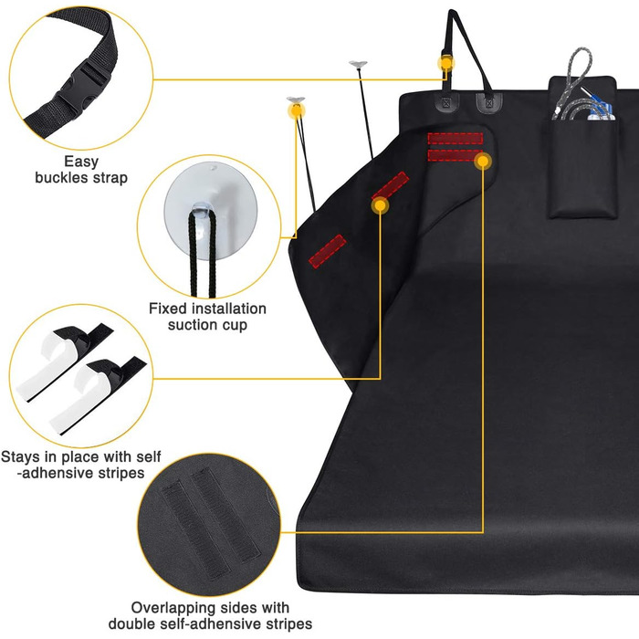 Захист для багажника автомобіля для собак, килимок для багажника, 185x105x45 см, вологостійкий, стійкий до подряпин, захист для салону автомобіля від собак