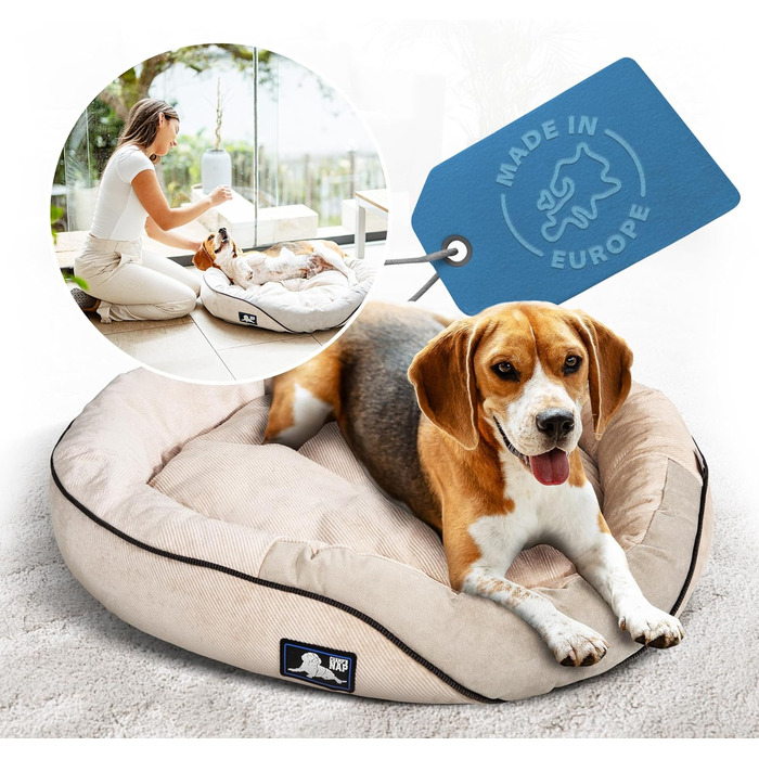 Ортопедичне ліжко для собак - диван для малих, середніх та великих собак | миється, не слизьке, ергономічне | кошик для собак, спальні місця для домашніх тварин та меблі, лежанка для собак | Champ’s Nap (S)